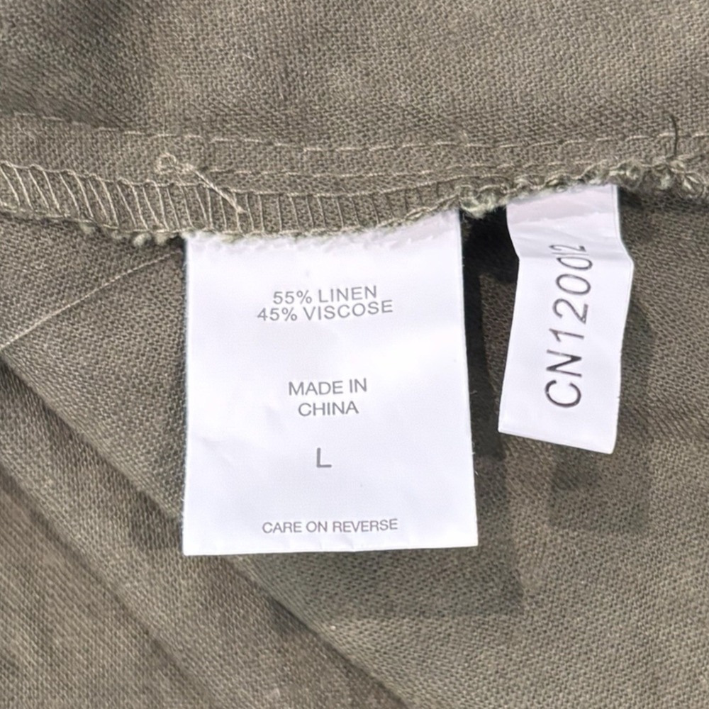 New York &‎ Company Olive Sleeveless Linen Blend Shift Dress Size L - Picture 4 of 5